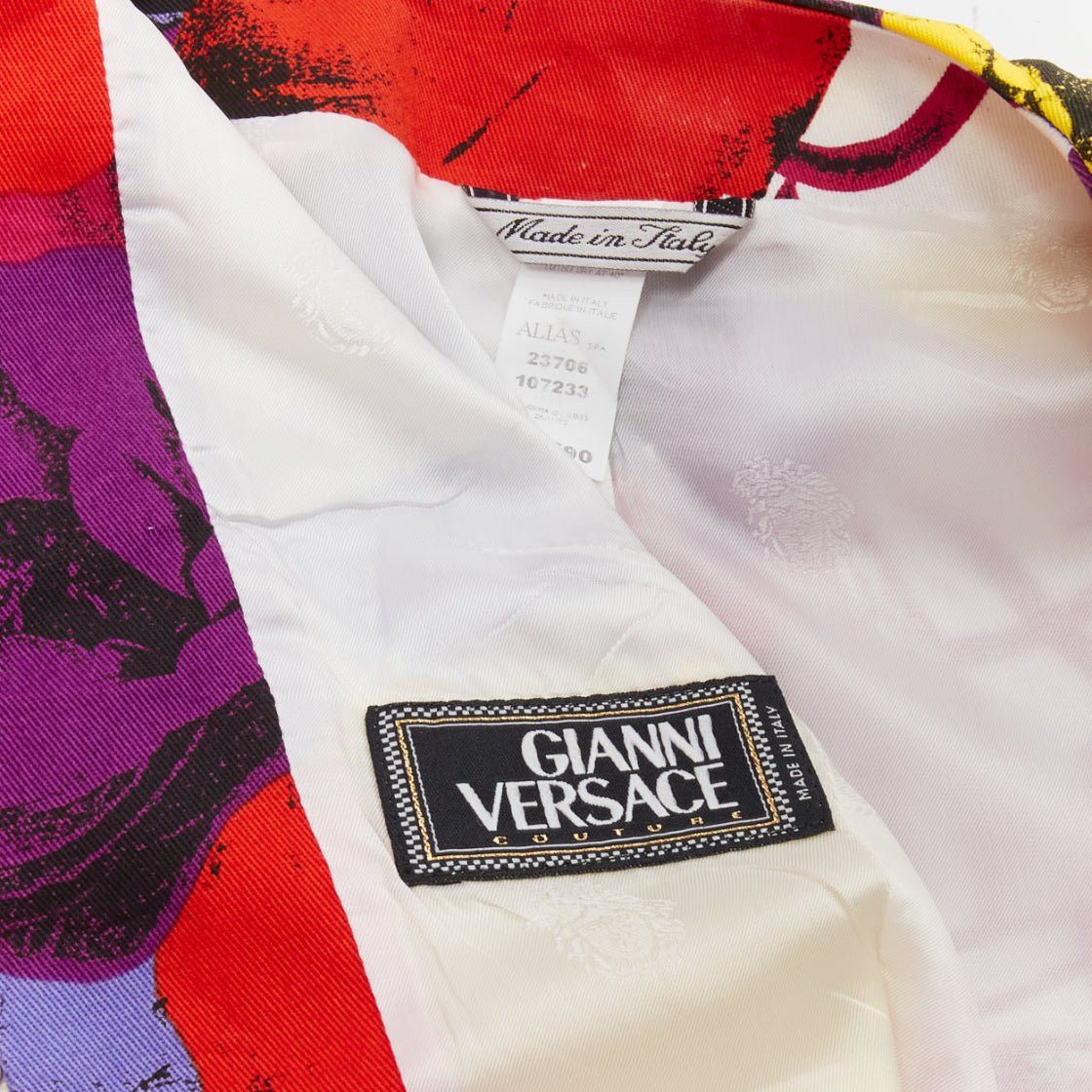 Versace GIANNI VERSACE Vintage Pop Art Rose print corseted cropped jacket IT40 S Size S / US 4 / IT 40 - 10 Thumbnail
