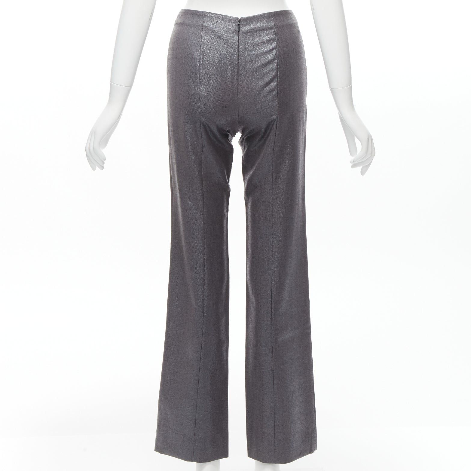 Versace GIANNI VERSACE Vintage Runway grey lurex nude lace mesh illusion panel vest pants suit set IT38 XS Size 26" / US 2 / IT 38 - 11 Thumbnail