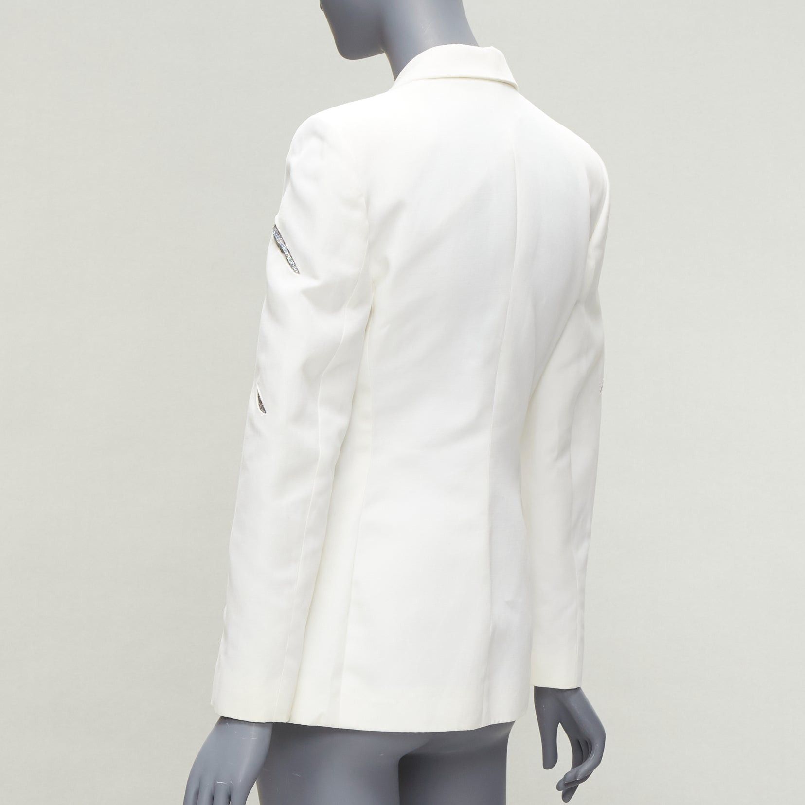 Versace rare GIANNI VERSACE 1999 Vintage white Medusa slash sequins blazer IT40 S Size S / US 4 / IT 40 - 7 Thumbnail