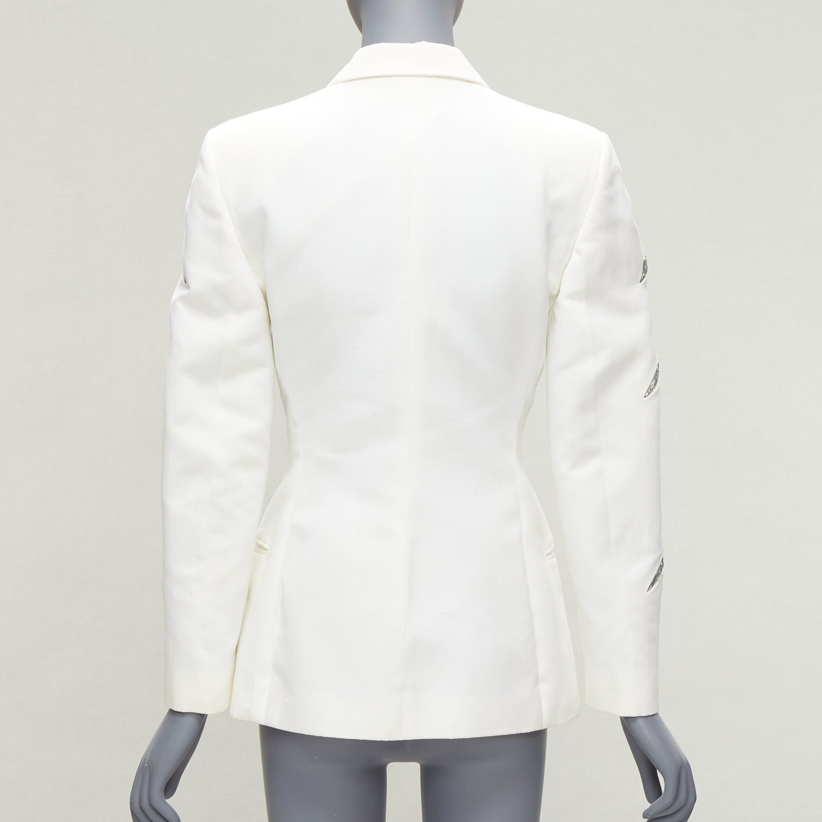 Versace rare GIANNI VERSACE 1999 Vintage white Medusa slash sequins blazer IT40 S Size S / US 4 / IT 40 - 6 Thumbnail