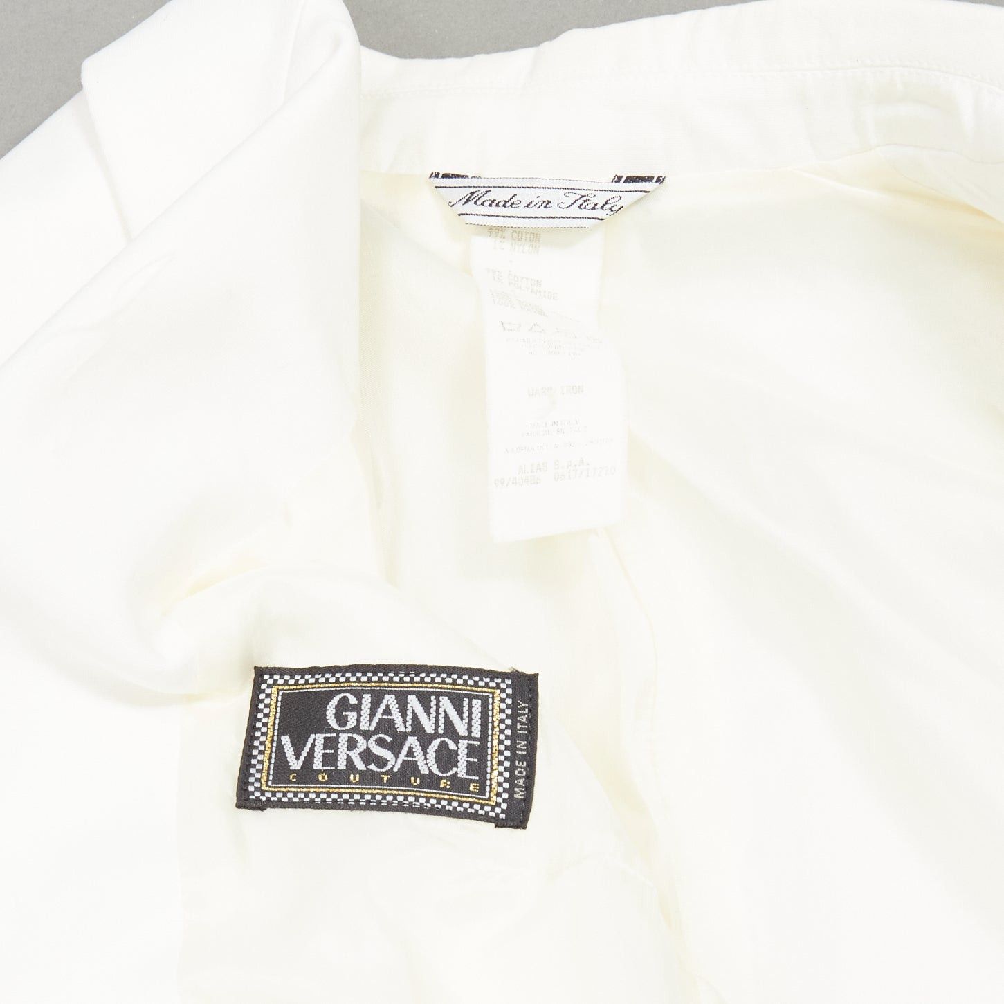 Versace rare GIANNI VERSACE 1999 Vintage white Medusa slash sequins blazer IT40 S Size S / US 4 / IT 40 - 10 Thumbnail