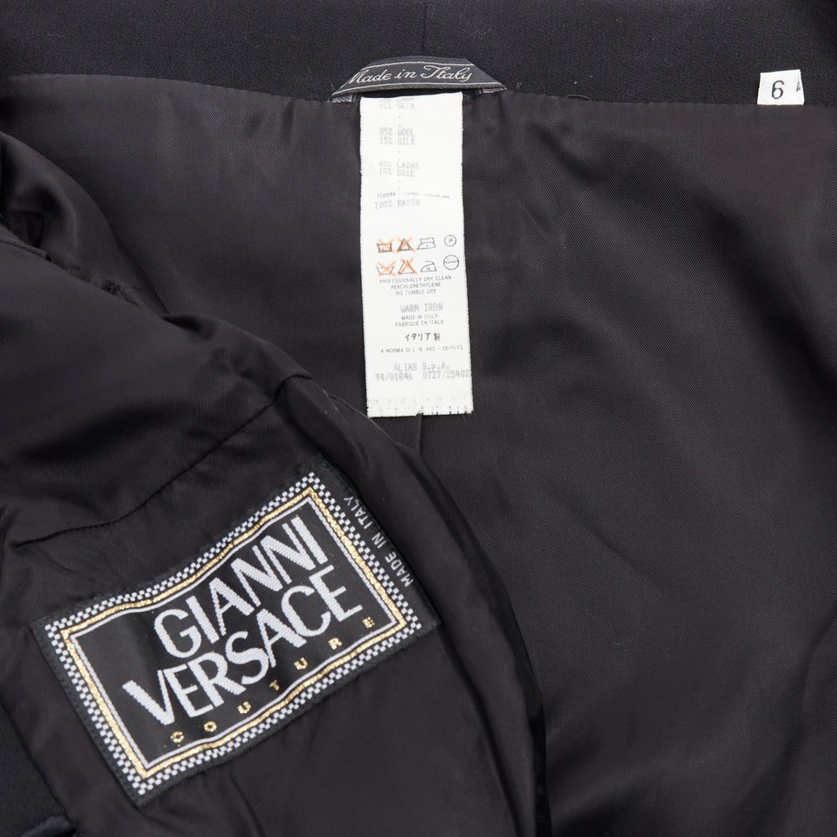 Versace GIANNI VERSACE 1994 Vintage black crystal Medusa button double breasted bondage top Size ONE SIZE - 8 Thumbnail
