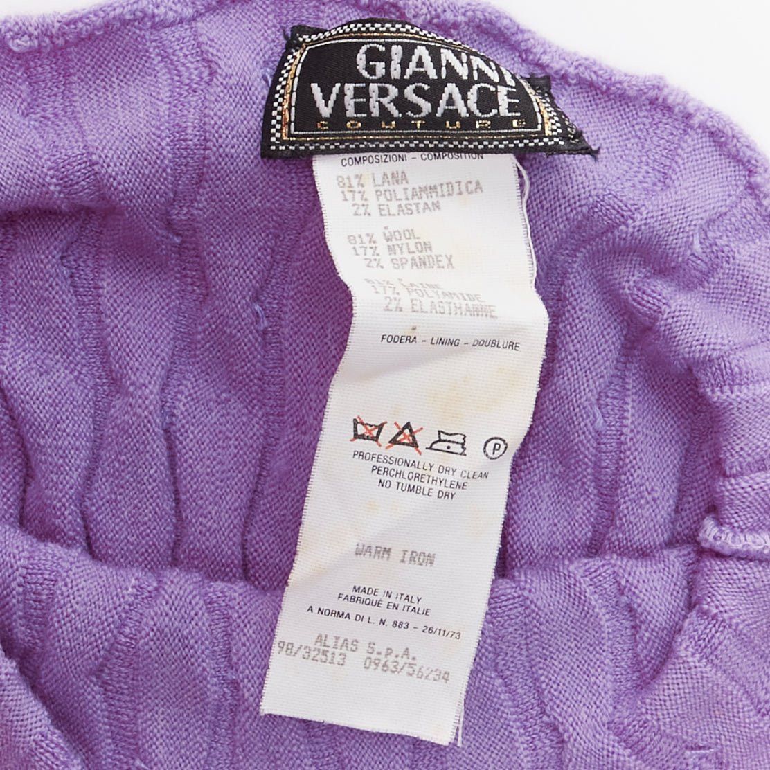 Versace GIANNI VERSACE Vintage purple wool jewel bead embellished crop turtleneck IT38 XS Size XS / US 0-2 / IT 36-38 - 8 Thumbnail
