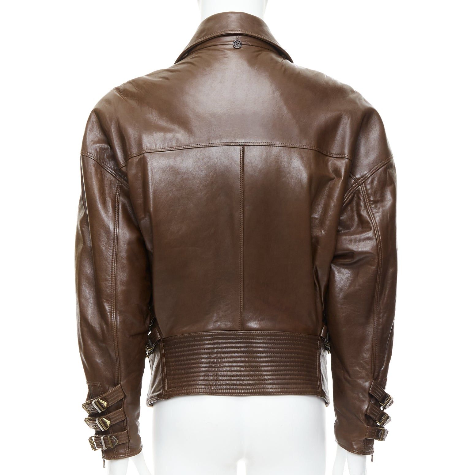 Versace GIANNI VERSACE 1992 Vintage S&M bondage buckle Tiger leather bomber jacket IT48 M Size US M / EU 48-50 / 2 - 6 Thumbnail