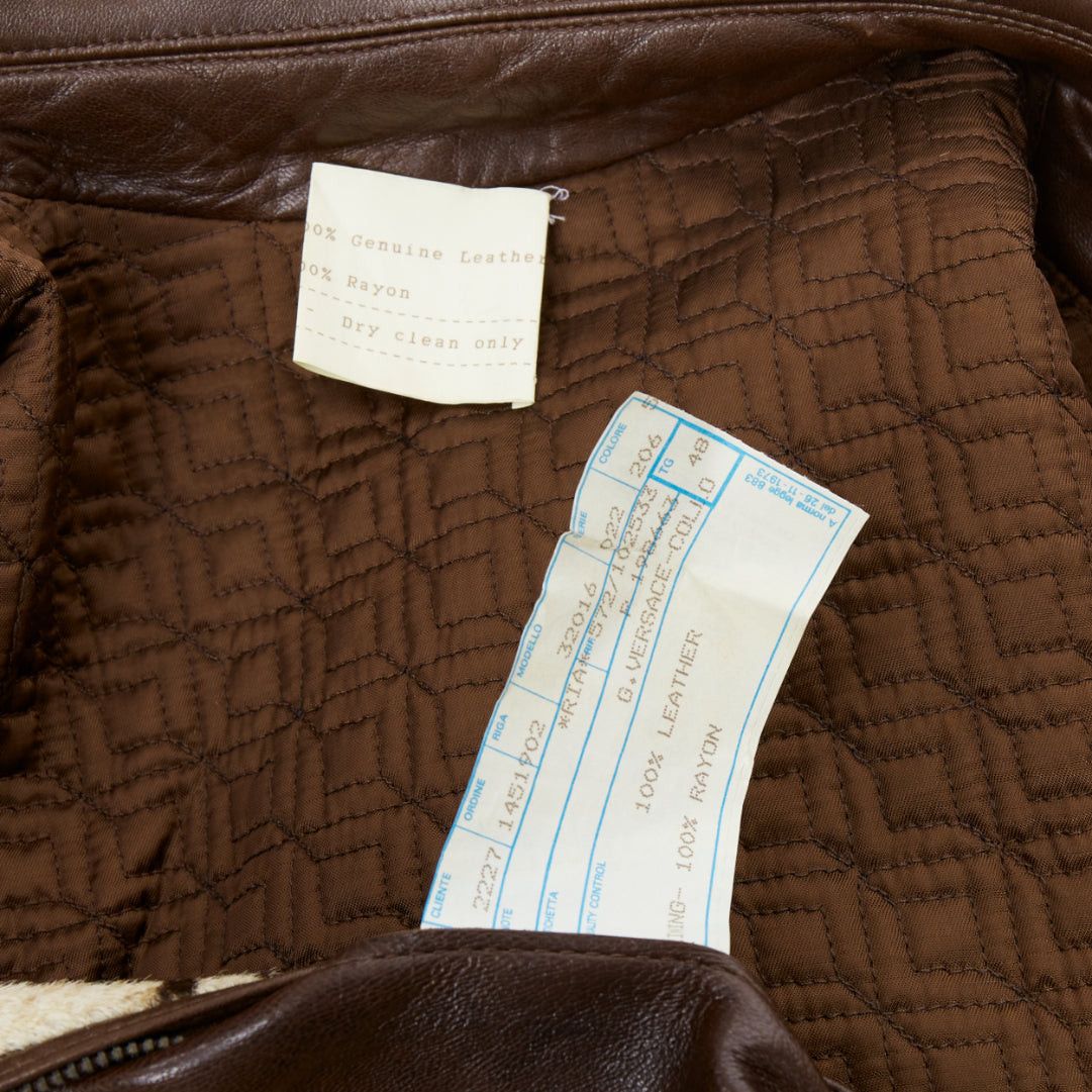 Versace GIANNI VERSACE 1992 Vintage S&M bondage buckle Tiger leather bomber jacket IT48 M Size US M / EU 48-50 / 2 - 9 Thumbnail