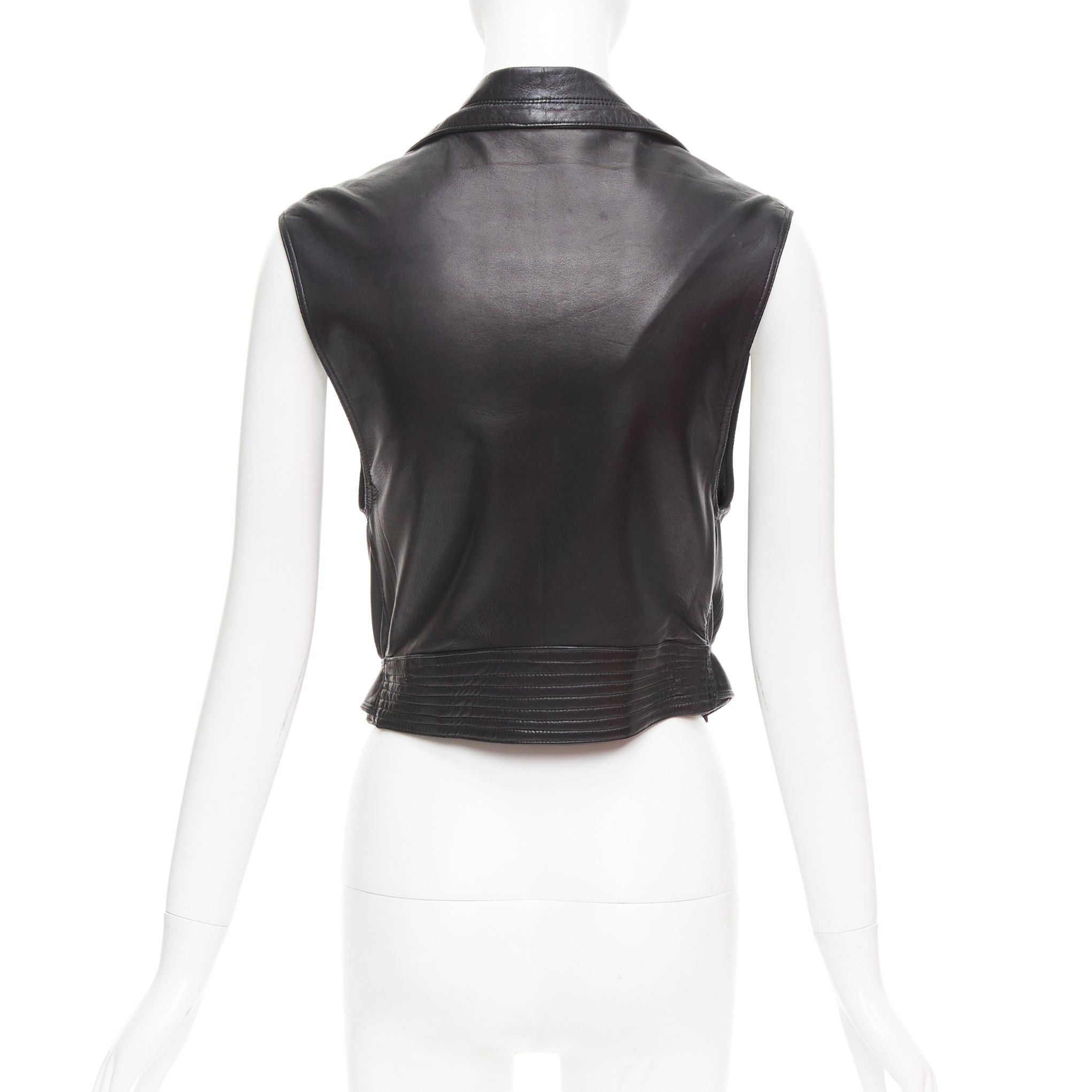 Versace GIANNI VERSACE 1994 Vintage leather medusa safety pin biker vest IT38 XS Size XS / US 0-2 / IT 36-38 - 6 Thumbnail