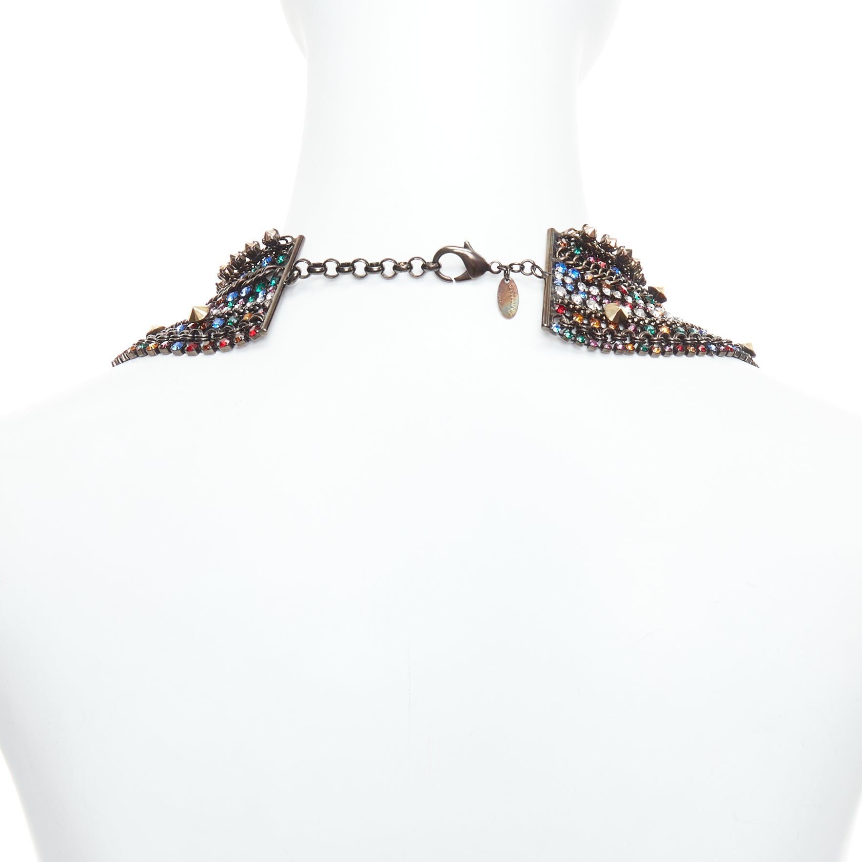 Other IOSSELLIANI gold multicolor rhinestone crystal encrusted collar necklace Size ONE SIZE - 5 Thumbnail