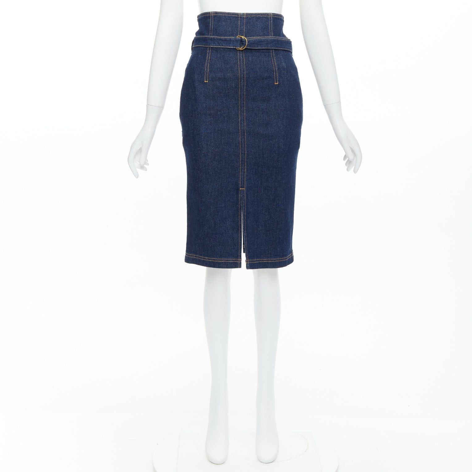 Philosophy di Lorenzo Serafini PHILOSOPHY DI LORENZO SERAFINI Olivia denim belted pencil skirt IT36 XS Size 25" / US 0 / IT 36 - 9 Thumbnail