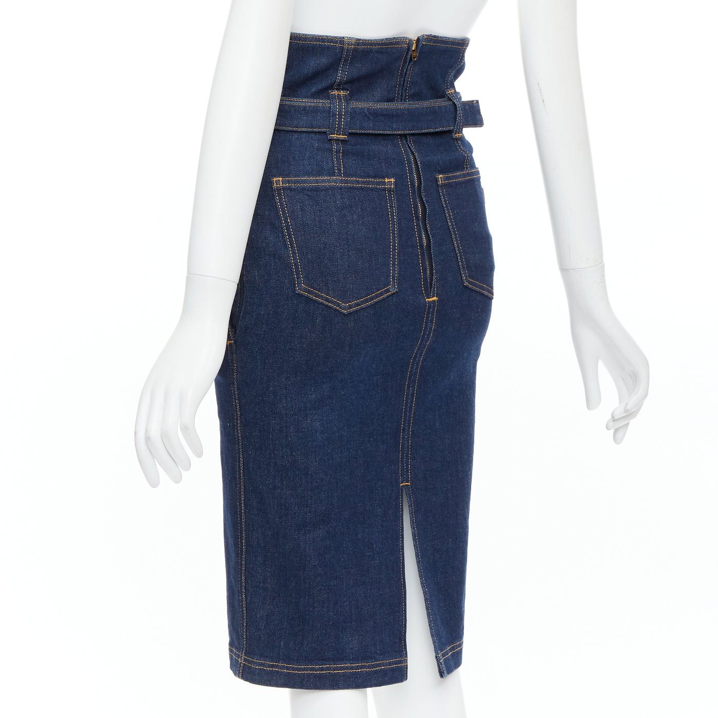 Philosophy di Lorenzo Serafini PHILOSOPHY DI LORENZO SERAFINI Olivia denim belted pencil skirt IT36 XS Size 25" / US 0 / IT 36 - 6 Thumbnail