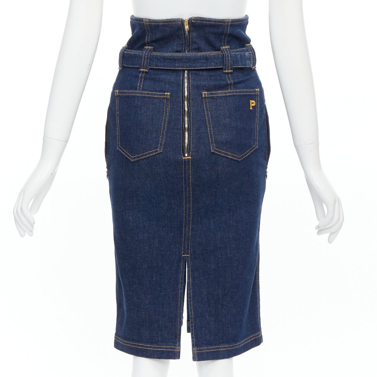 Philosophy di Lorenzo Serafini PHILOSOPHY DI LORENZO SERAFINI Olivia denim belted pencil skirt IT36 XS Size 25" / US 0 / IT 36 - 5 Thumbnail