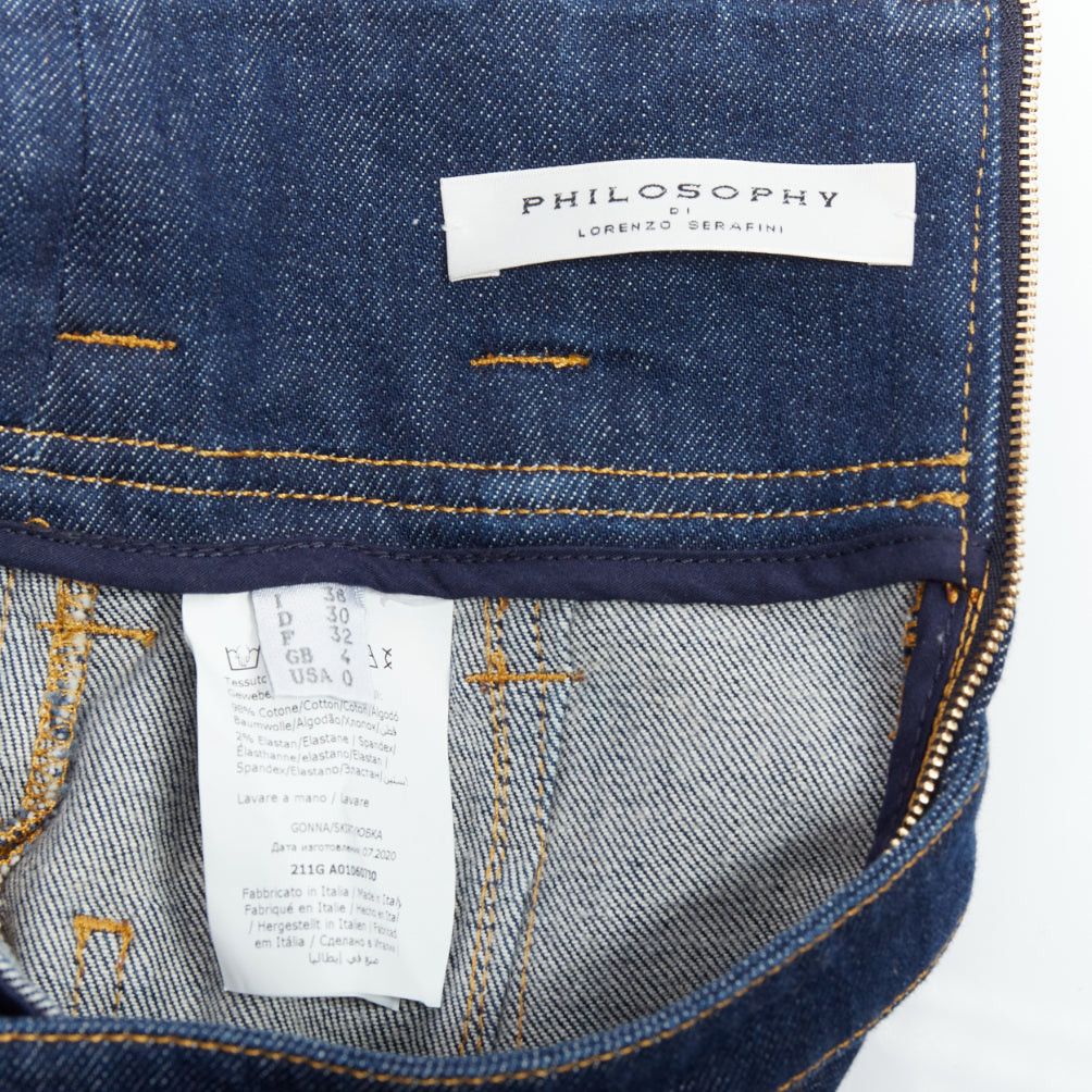 Philosophy di Lorenzo Serafini PHILOSOPHY DI LORENZO SERAFINI Olivia denim belted pencil skirt IT36 XS Size 25" / US 0 / IT 36 - 8 Thumbnail
