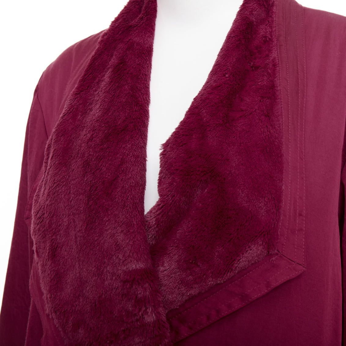 Donna Karan DONNA KARAN Sleepwear burgundy red towel lined belted bath robe M Size M / US 6-8 / IT 42-44 - 2 Thumbnail