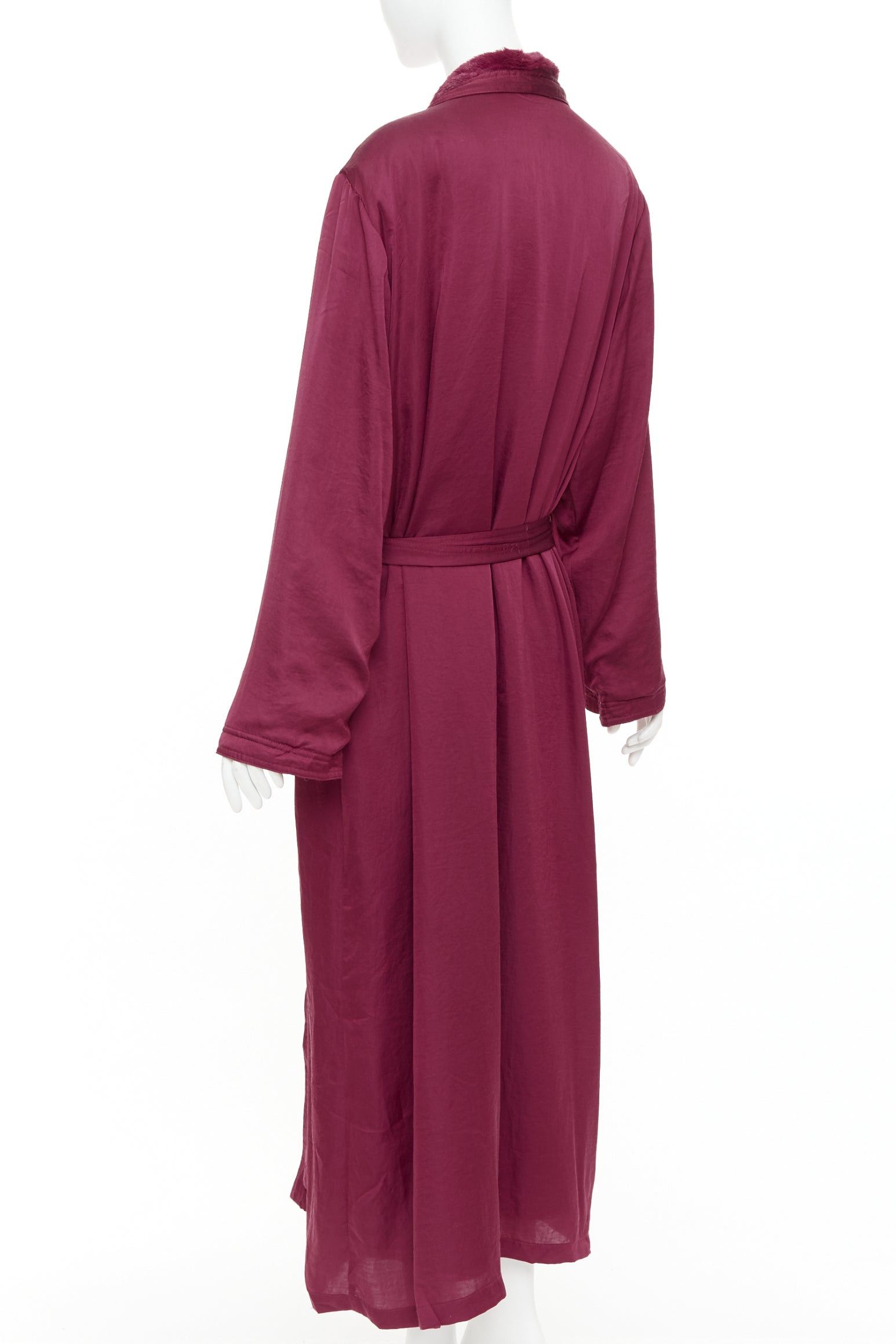Donna Karan DONNA KARAN Sleepwear burgundy red towel lined belted bath robe M Size M / US 6-8 / IT 42-44 - 6 Thumbnail