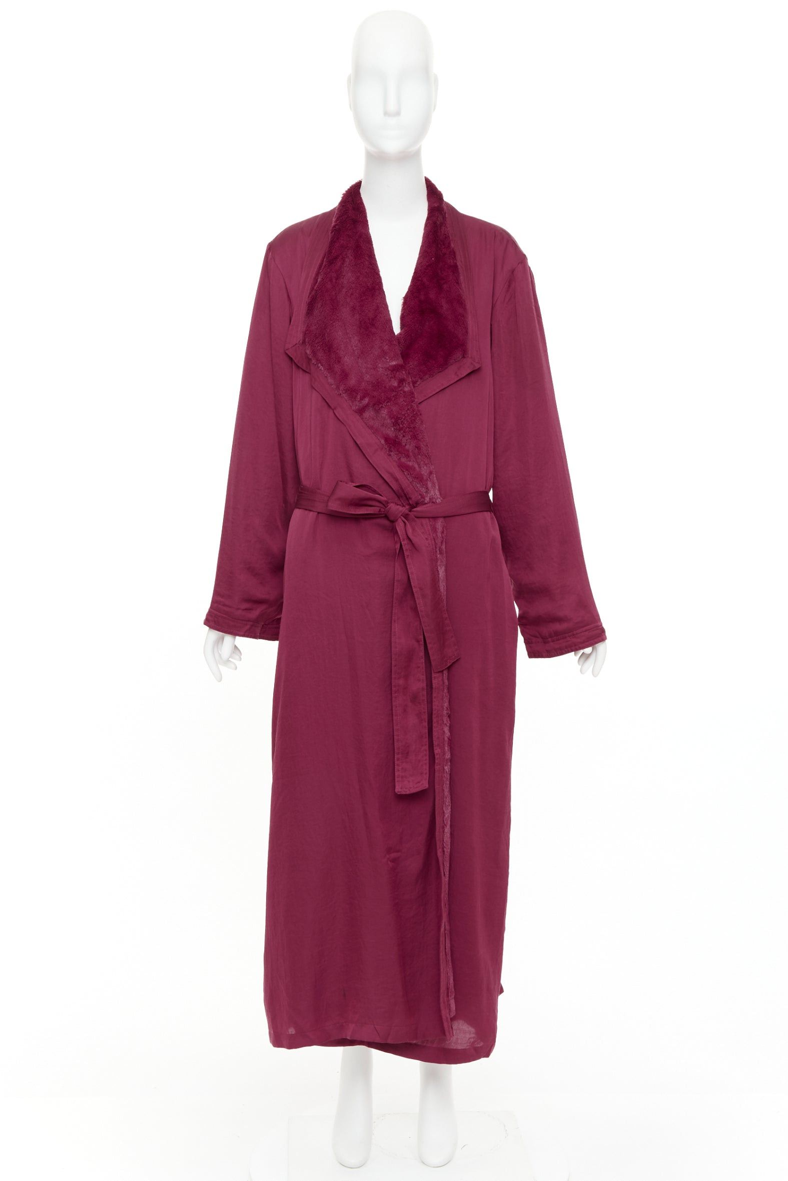 Donna Karan DONNA KARAN Sleepwear burgundy red towel lined belted bath robe M Size M / US 6-8 / IT 42-44 - 9 Thumbnail