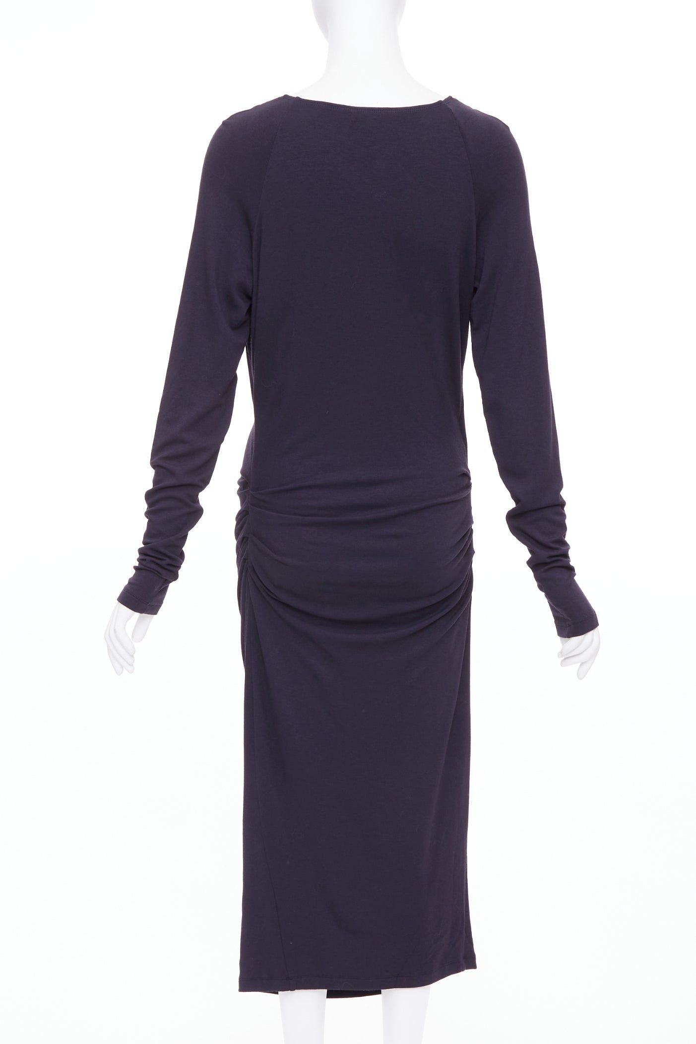 Donna Karan DONNA KARAN charcoal grey cold shoulder plunge V neck long sleeve dress L Size M / US 6-8 / IT 42-44 - 5 Thumbnail