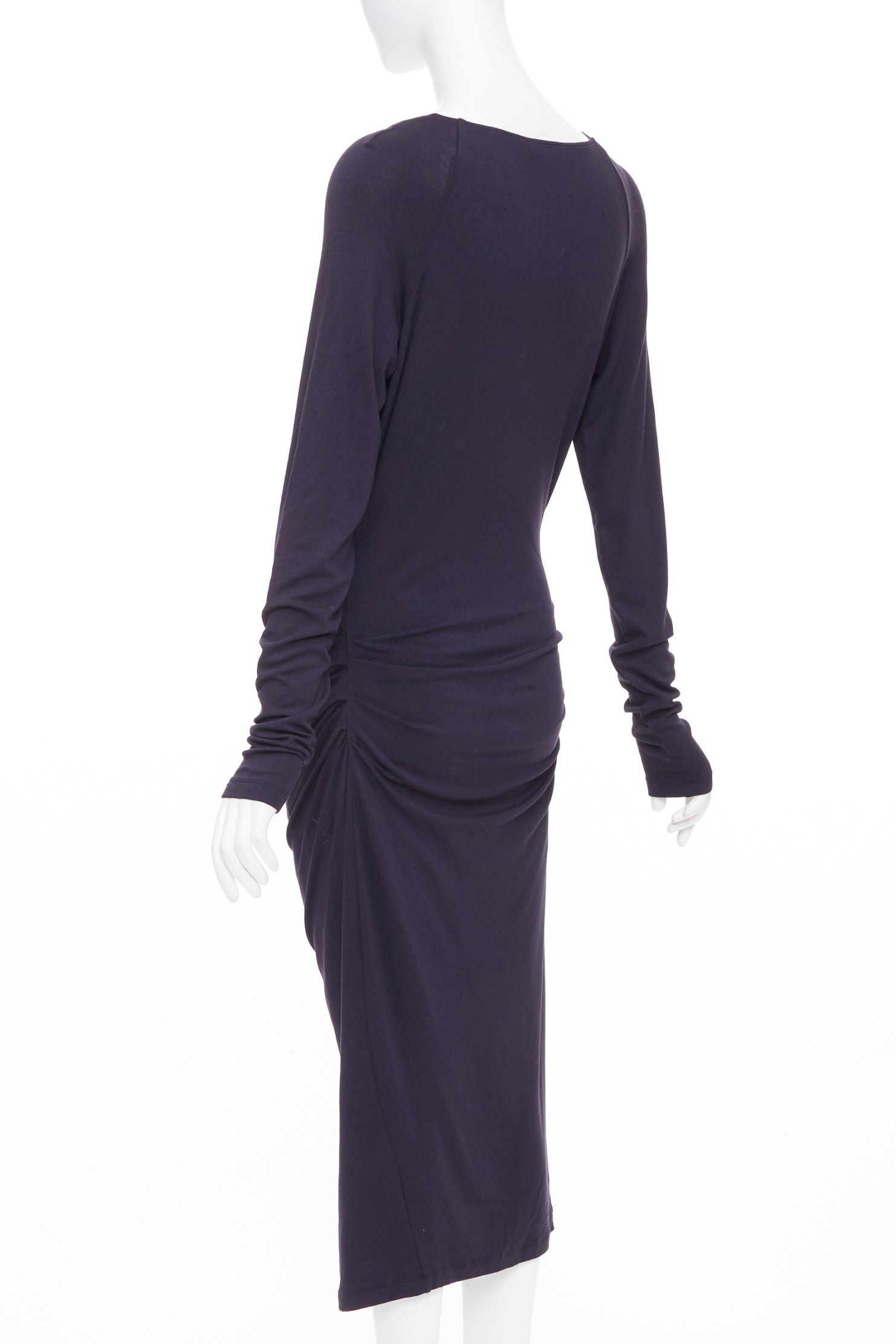Donna Karan DONNA KARAN charcoal grey cold shoulder plunge V neck long sleeve dress L Size M / US 6-8 / IT 42-44 - 6 Thumbnail