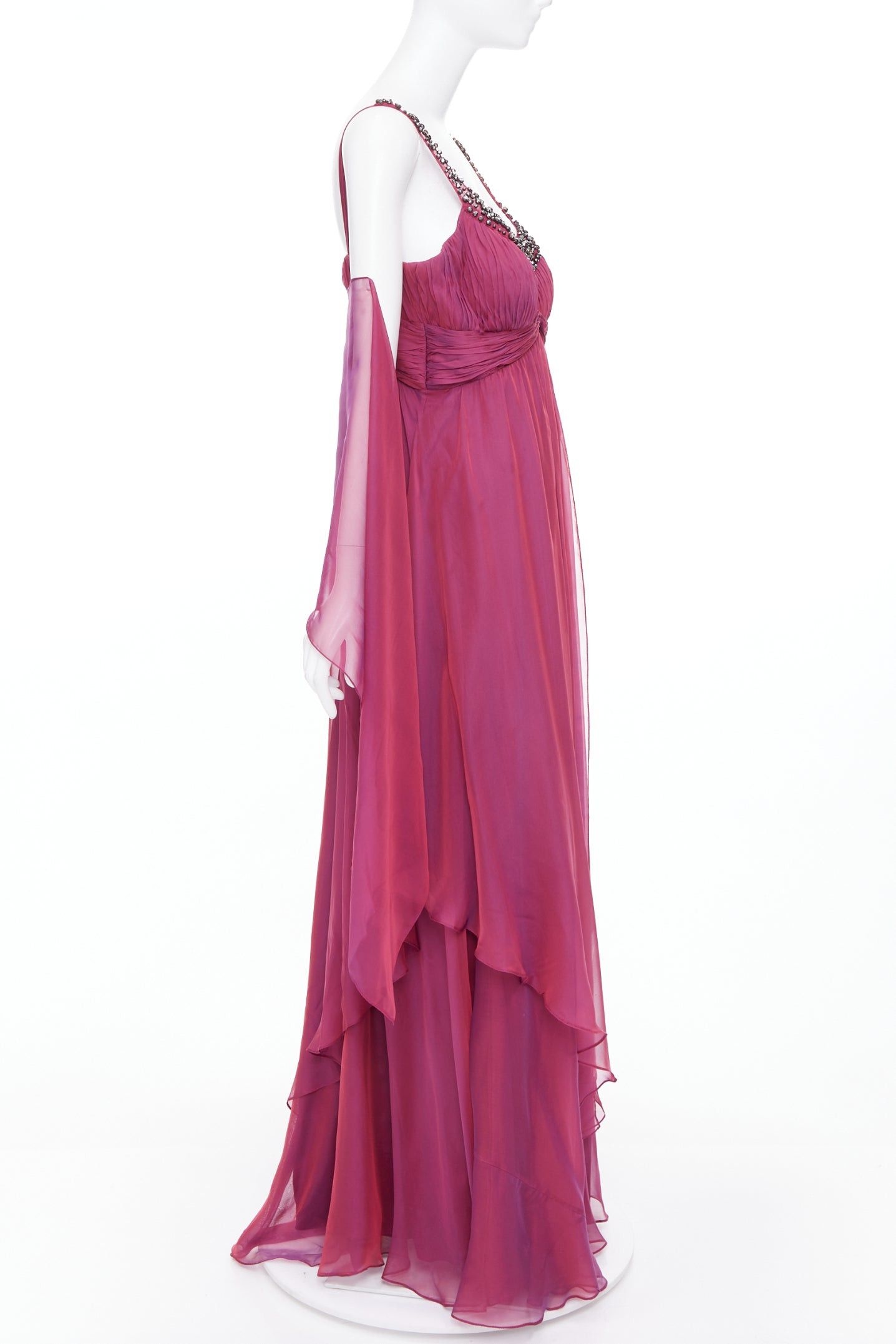 Other TERI JON Rickie Freeman iridescent purple silk beaded gown with shawl US14 3XL Size XL / US 12-14 / IT 48-50 - 4 Thumbnail