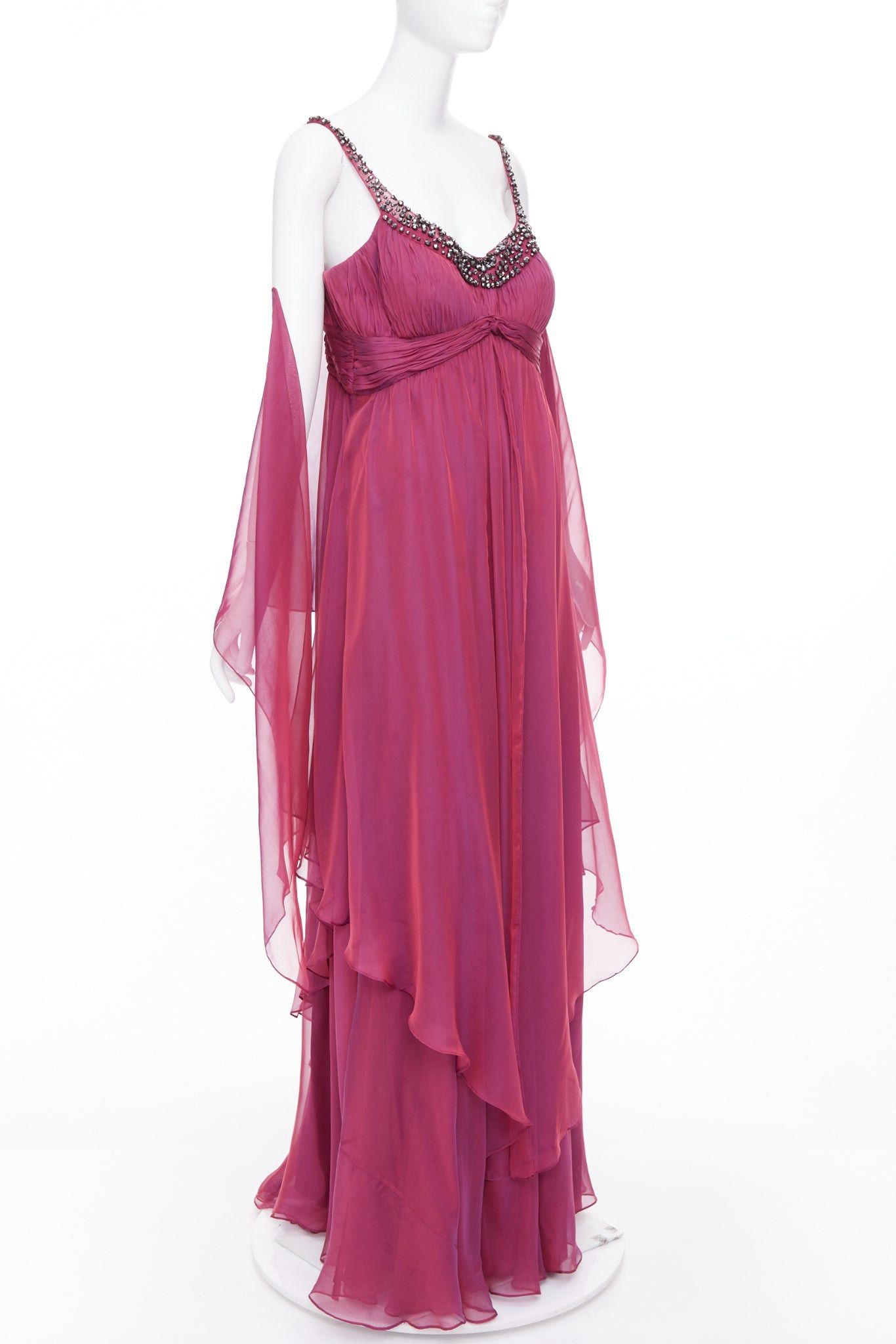 Other TERI JON Rickie Freeman iridescent purple silk beaded gown with shawl US14 3XL Size XL / US 12-14 / IT 48-50 - 3 Thumbnail