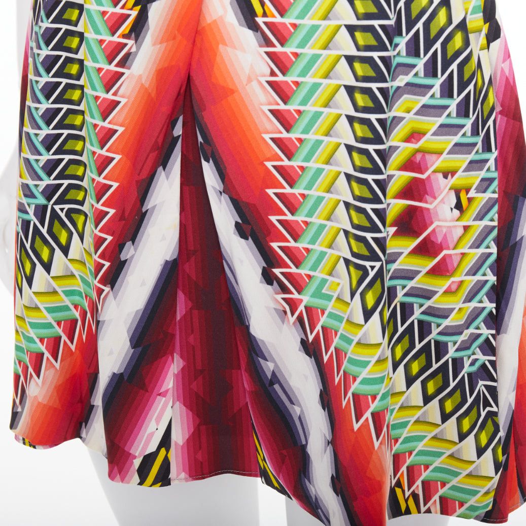 Peter Pilotto PETER PILOTTO Runway multicolor silk blend geometric digital graphic print dress UK8 S Size S / US 4 / IT 40 - 7 Thumbnail