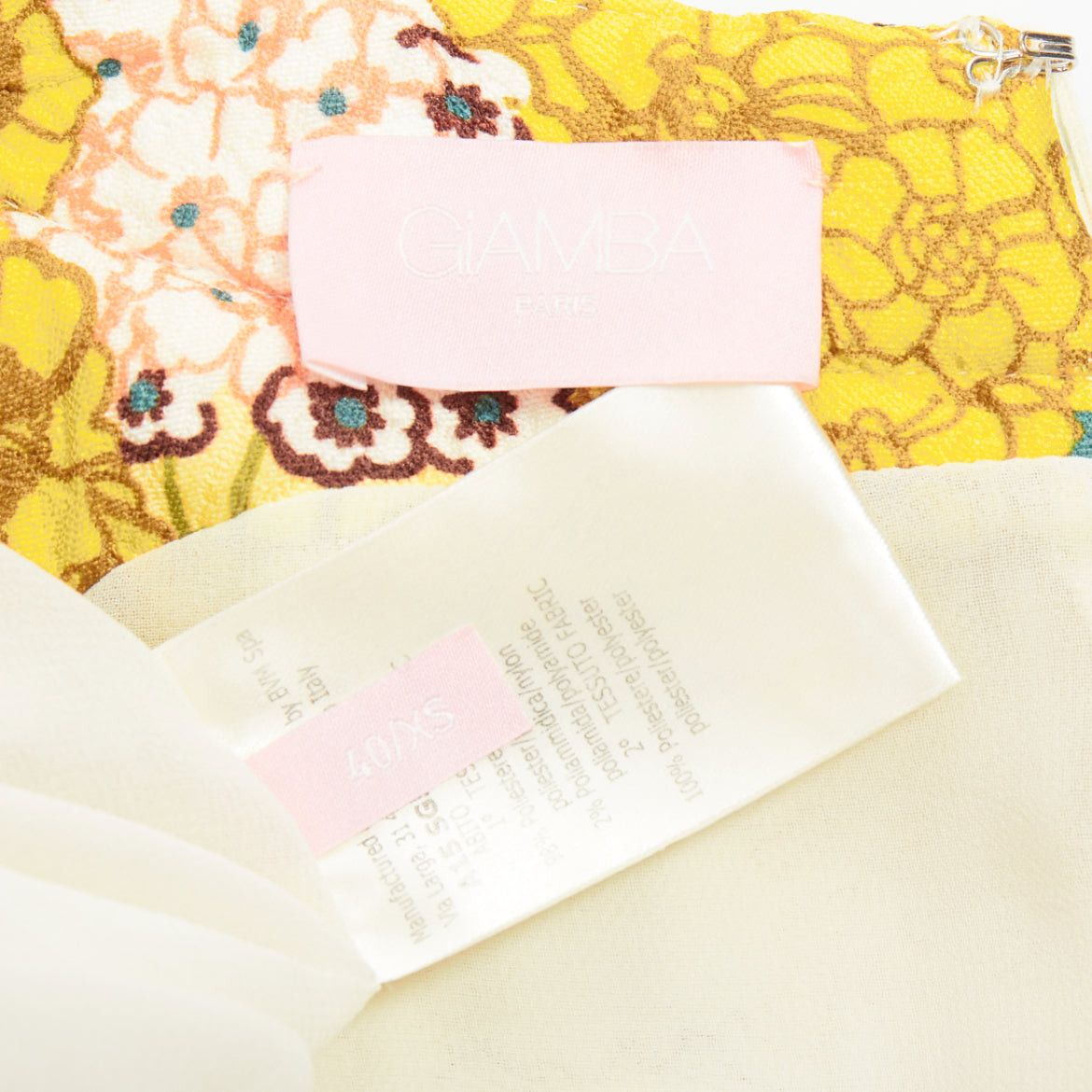 Giambattista Valli GIAMBA GIAMBATTISTA VALLI yellow white quilted floral cocktail dress IT40 XS Size S / US 4 / IT 40 - 8 Thumbnail