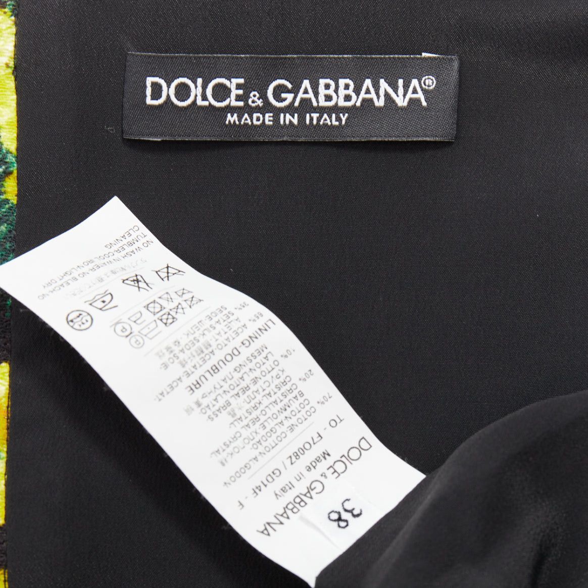 Dolce & Gabbana DOLCE GABBANA yellow black beaded mimosa acacia print floral tunic IT38 XS Size XS / US 0-2 / IT 36-38 - 8 Thumbnail