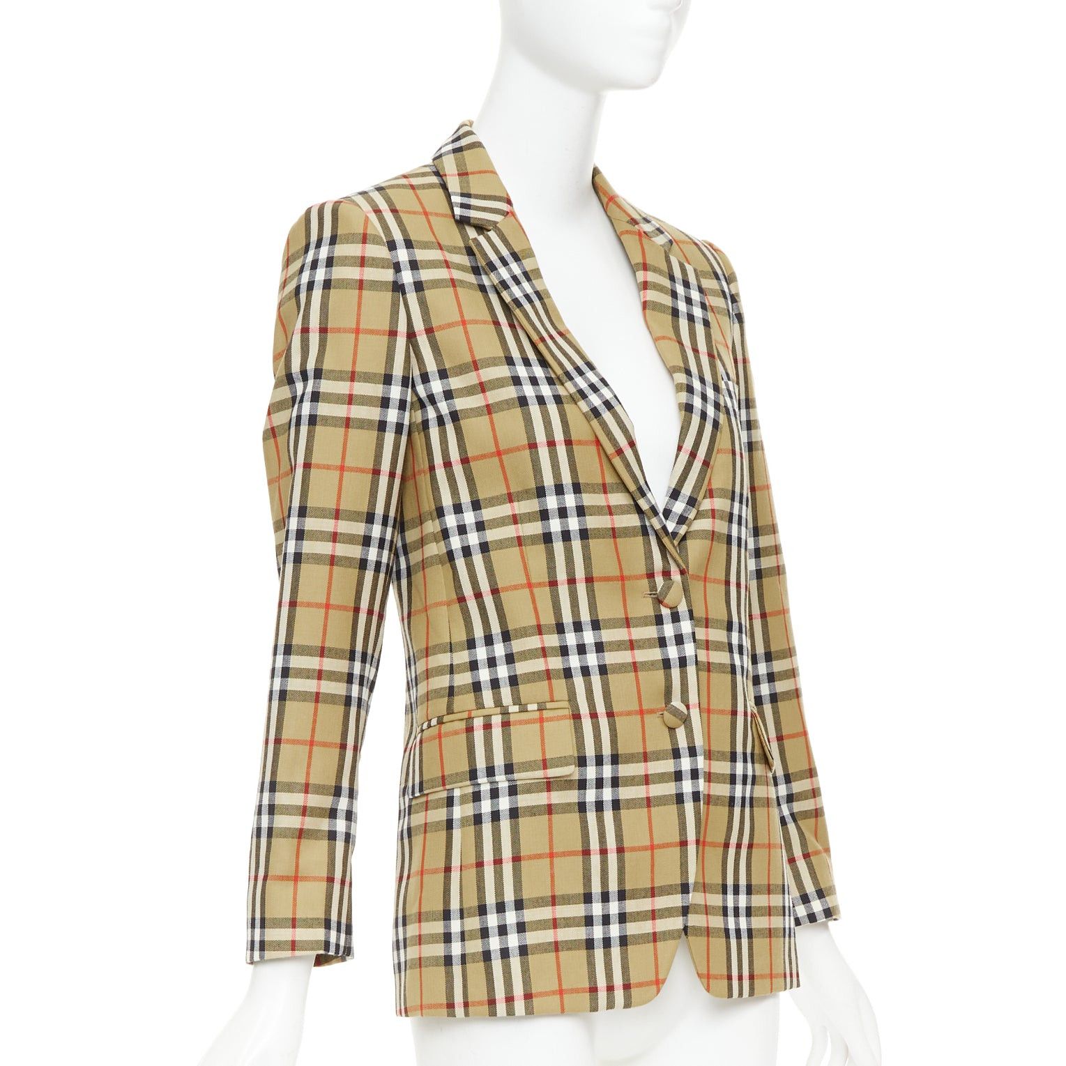 Burberry BURBERRY 100% wool brown House Check single breasted blazer jacket IT36 XXS Size M / US 6-8 / IT 42-44 - 4 Thumbnail