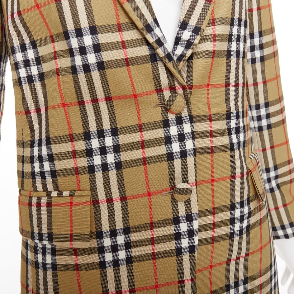 Burberry BURBERRY 100% wool brown House Check single breasted blazer jacket IT36 XXS Size M / US 6-8 / IT 42-44 - 2 Thumbnail