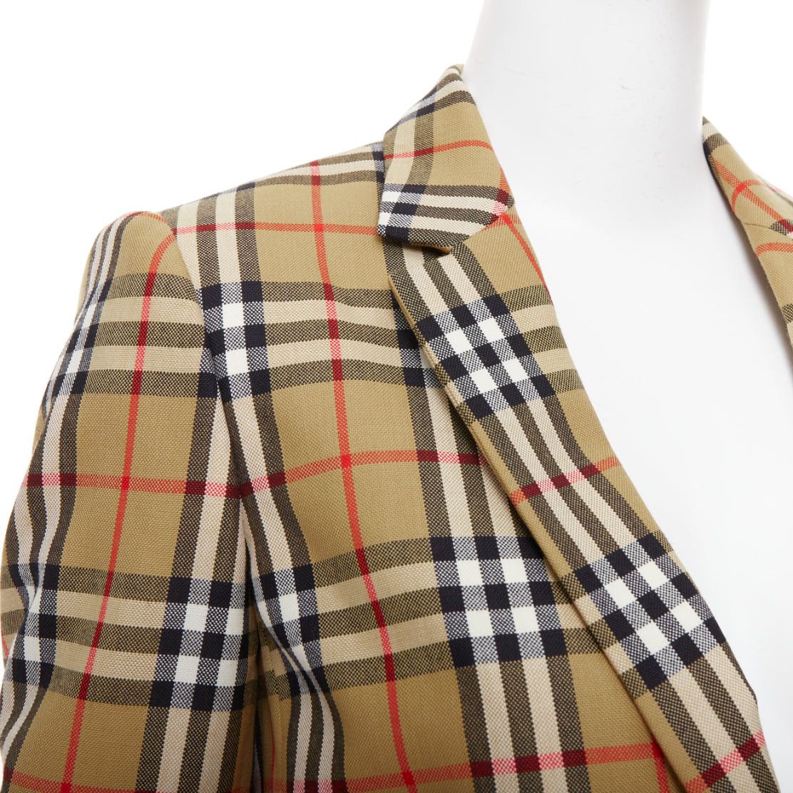 Burberry BURBERRY 100% wool brown House Check single breasted blazer jacket IT36 XXS Size M / US 6-8 / IT 42-44 - 8 Thumbnail