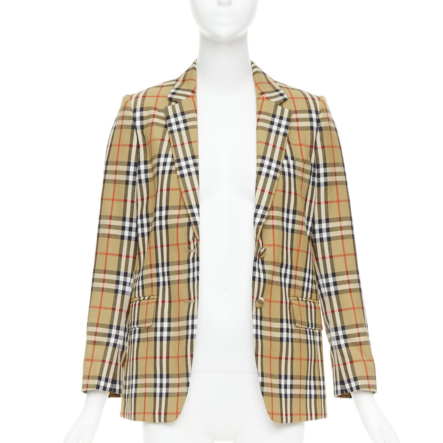 Burberry BURBERRY 100% wool brown House Check single breasted blazer jacket IT36 XXS Size M / US 6-8 / IT 42-44 - 3 Thumbnail
