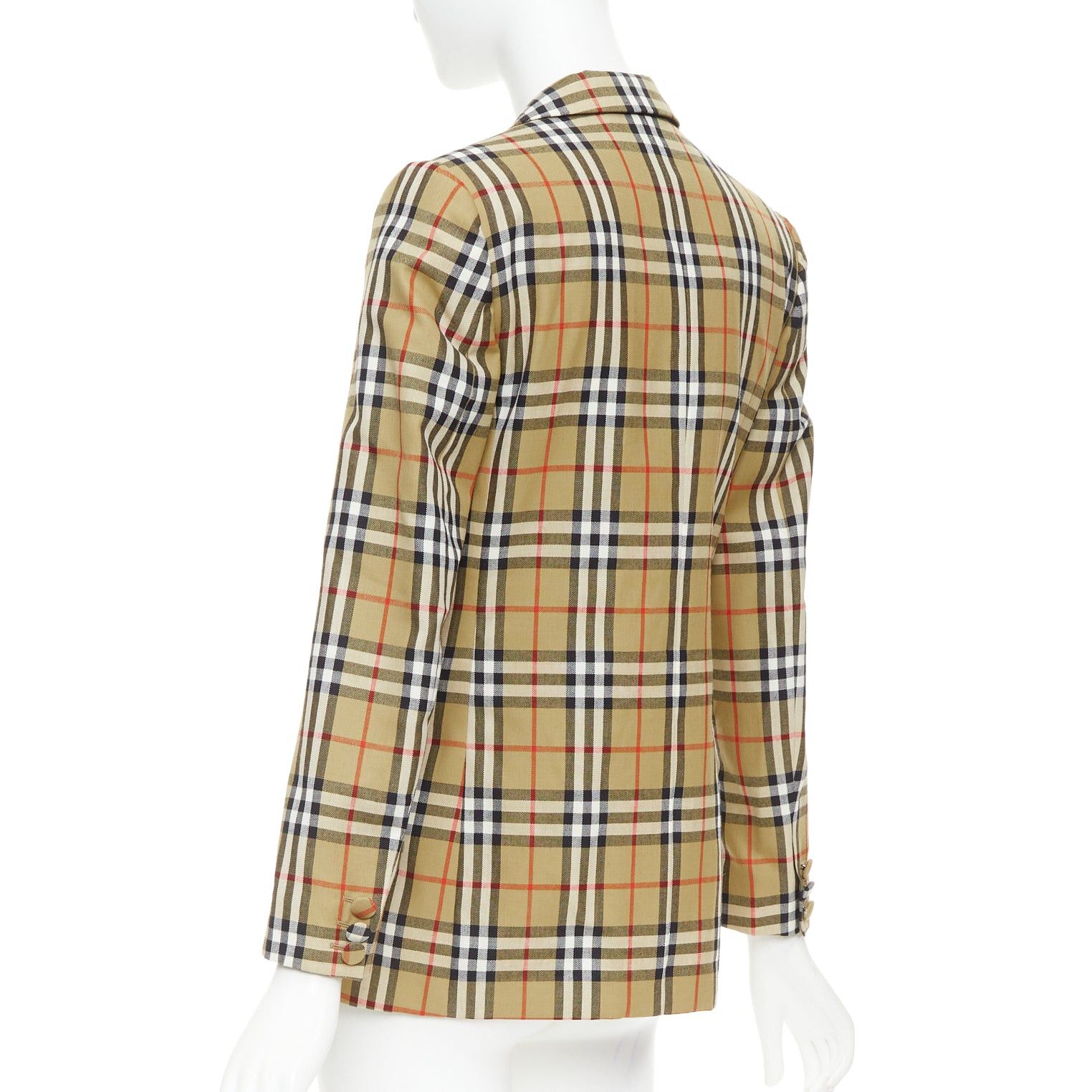 Burberry BURBERRY 100% wool brown House Check single breasted blazer jacket IT36 XXS Size M / US 6-8 / IT 42-44 - 7 Thumbnail