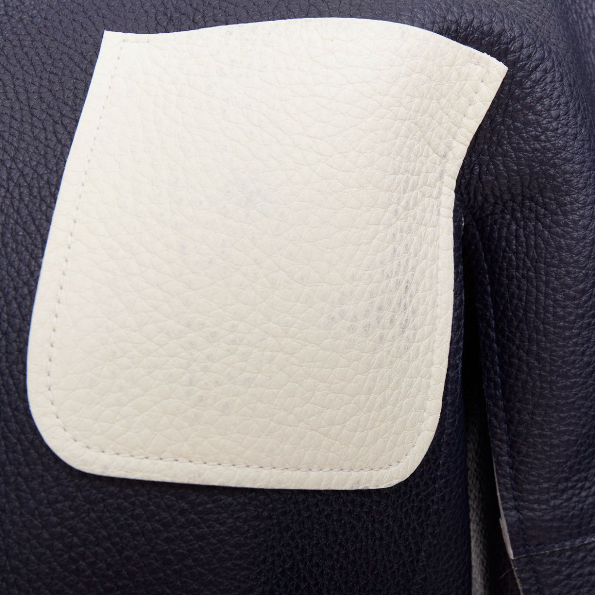 Louis Vuitton LOUIS VUITTON navy off white textured leather tie front jacket FR36 M Size S / US 4 / IT 40 - 8 Thumbnail