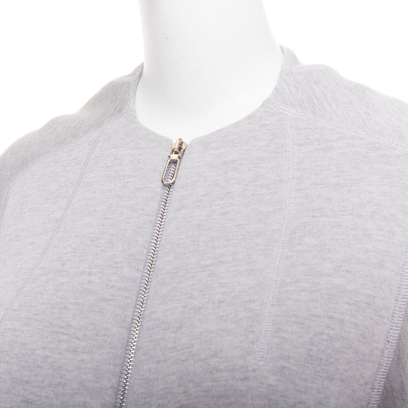 Dior CHRISTIAN DIOR light grey virgin wool blend jersey cocoon half sleeve coat FR36 S Size S / US 4 / IT 40 - 7 Thumbnail