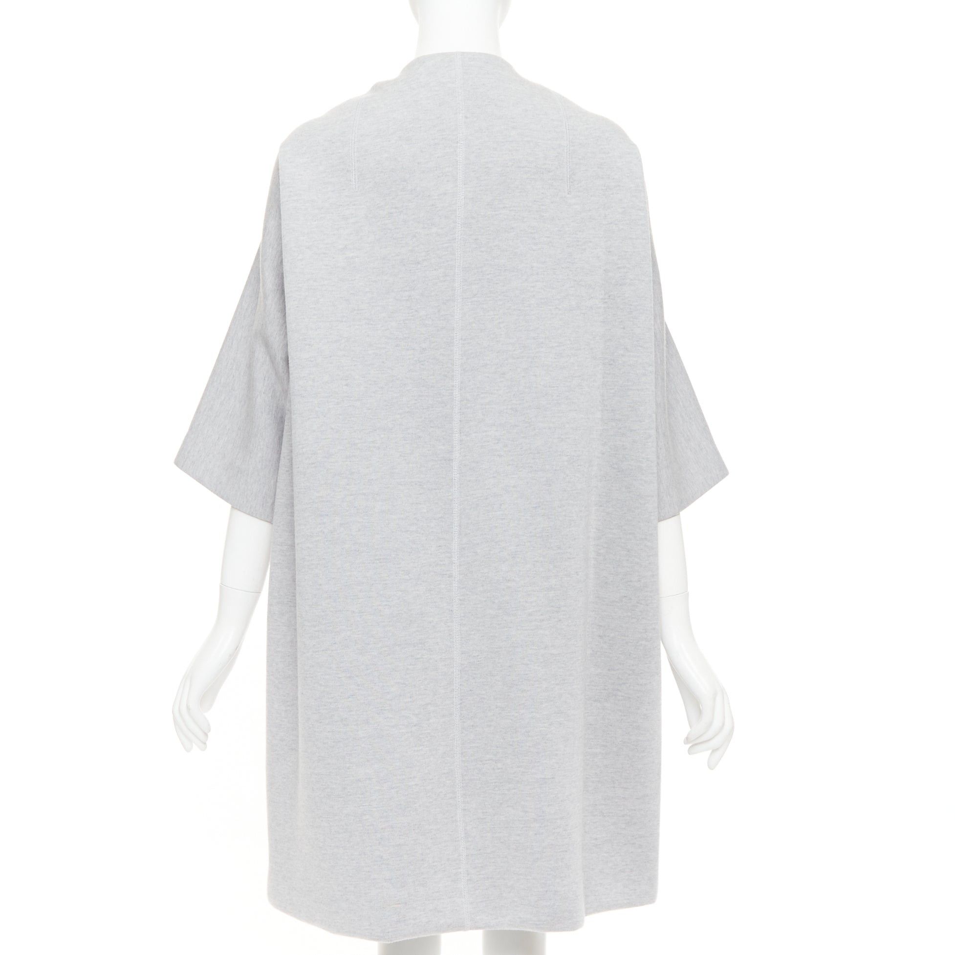 Dior CHRISTIAN DIOR light grey virgin wool blend jersey cocoon half sleeve coat FR36 S Size S / US 4 / IT 40 - 6 Thumbnail
