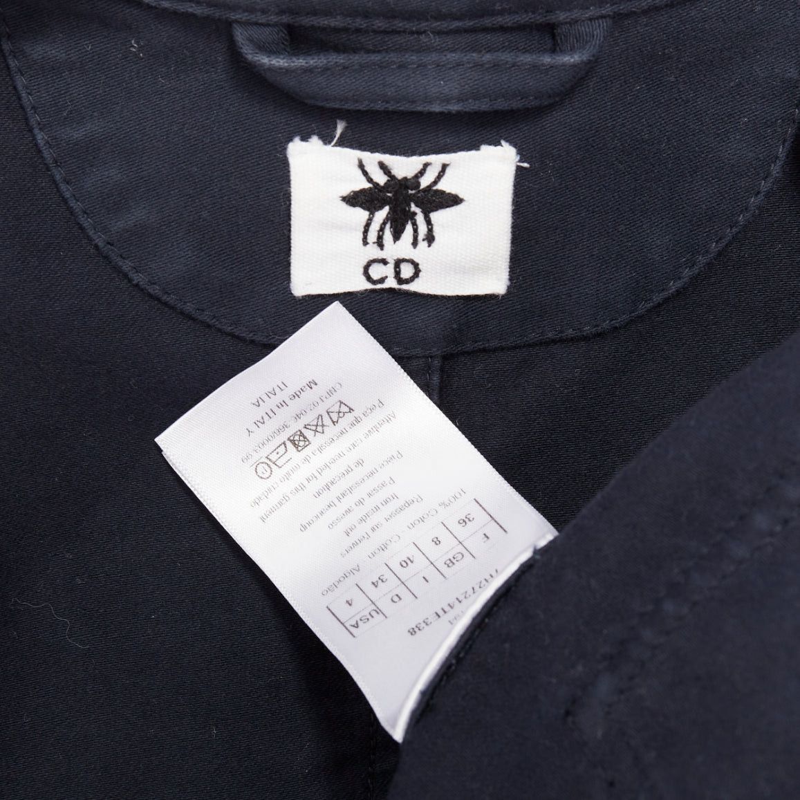 Dior CHRISTIAN DIOR 2018 Runway navy washed cotton utility contour bar jacket FR36 S Size S / US 4 / IT 40 - 9 Thumbnail