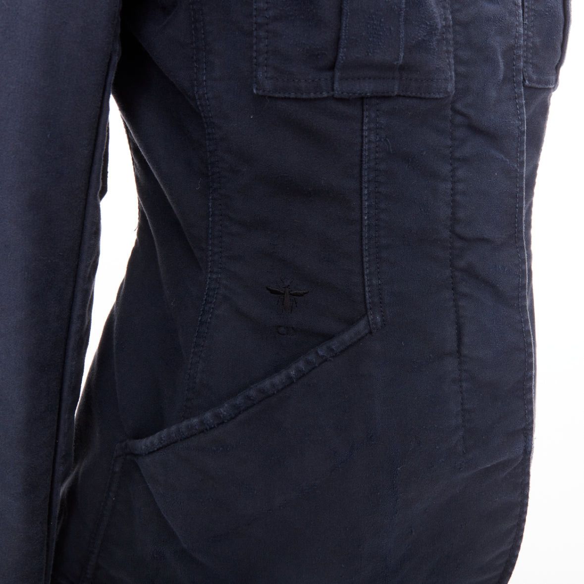 Dior CHRISTIAN DIOR 2018 Runway navy washed cotton utility contour bar jacket FR36 S Size S / US 4 / IT 40 - 2 Thumbnail