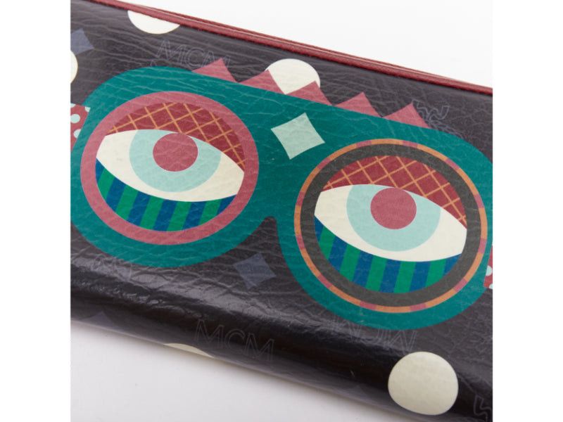 MCM MCM CRAIG KARL 2013 Beyond Snowdome black graphic eye leather zip around long wallet Size ONE SIZE - 5 Thumbnail