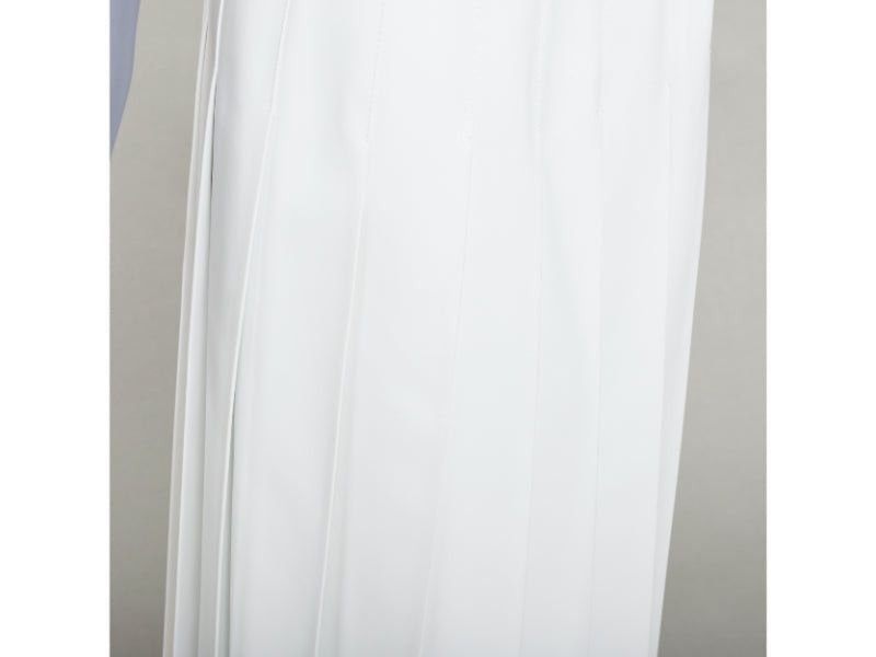 Comme des Garcons COMME DES GARCONS Homme Plus 2018 white PU cowhide leather trimmed pleated kilt skirt S Size US 28 / EU 44 - 7 Thumbnail
