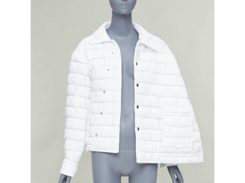 Comme des Garcons COMME DES GARCONS Homme Plus 2018 white brick sheer overlay quilted jacket XS Size S / US 4 / IT 40 - 3 Thumbnail
