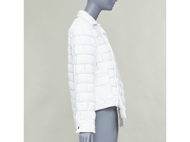 Comme des Garcons COMME DES GARCONS Homme Plus 2018 white brick sheer overlay quilted jacket XS Size S / US 4 / IT 40 - 5 Thumbnail