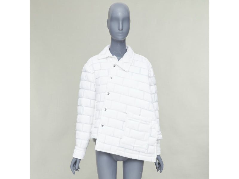 Comme des Garcons COMME DES GARCONS Homme Plus 2018 white brick sheer overlay quilted jacket XS Size S / US 4 / IT 40 - 10 Thumbnail