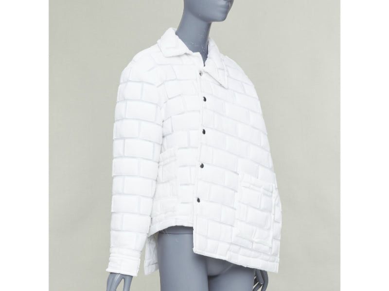Comme des Garcons COMME DES GARCONS Homme Plus 2018 white brick sheer overlay quilted jacket XS Size S / US 4 / IT 40 - 4 Thumbnail