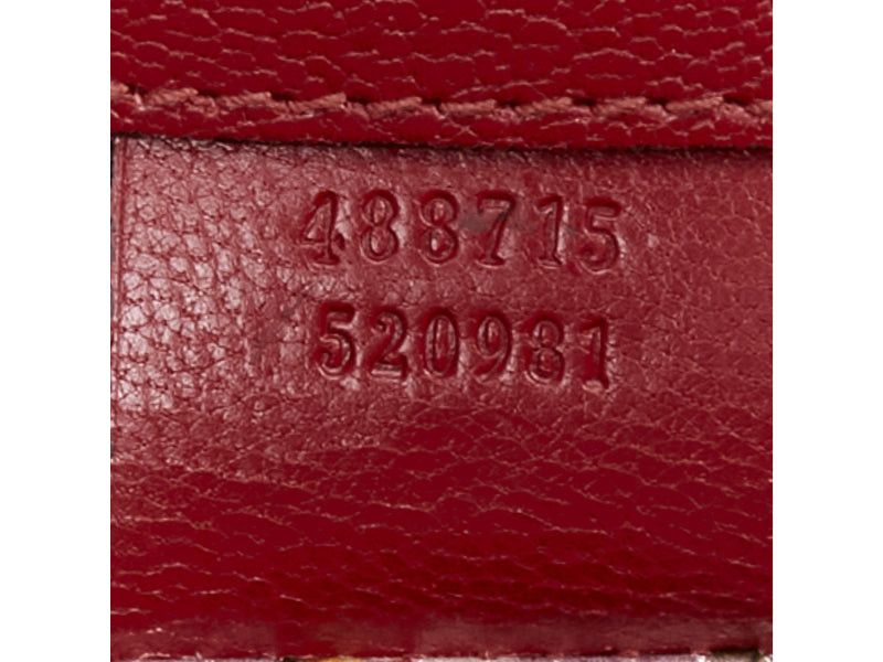 Gucci GUCCI Ottilia Bamboo Top Handle red gold insect embellished bag Size ONE SIZE - 12 Thumbnail