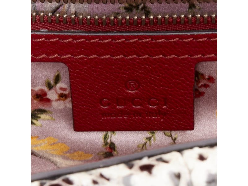 Gucci GUCCI Ottilia Bamboo Top Handle red gold insect embellished bag Size ONE SIZE - 11 Thumbnail