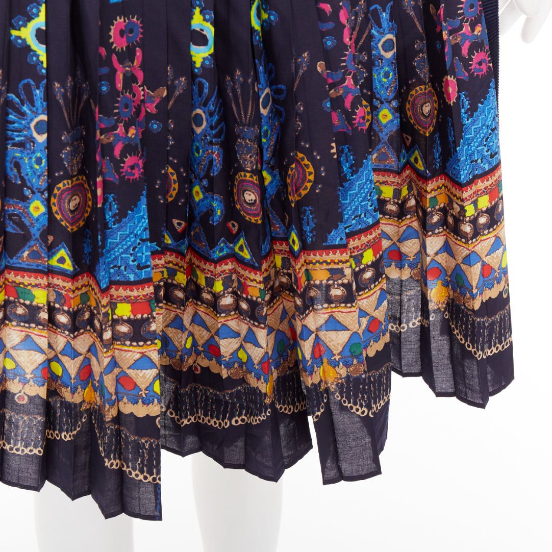 Sacai SACAI 2017 navy multicolor circus print belted pleated wrap skorts JP1 S Size 28" / US 6 / IT 42 - 7 Thumbnail