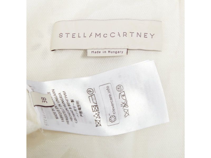 Stella McCartney STELLA MCCARTNEY 2015 cream cotton eyelets lace trim half sleeve dress IT38 XS Size XS / US 0-2 / IT 36-38 - 8 Thumbnail