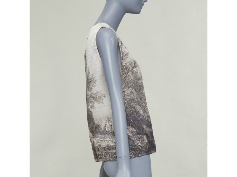 Dolce & Gabbana DOLCE GABBANA 2014 100% silk Greek Temple Ruins print sleeveless top IT40 S Size S / US 4 / IT 40 - 4 Thumbnail