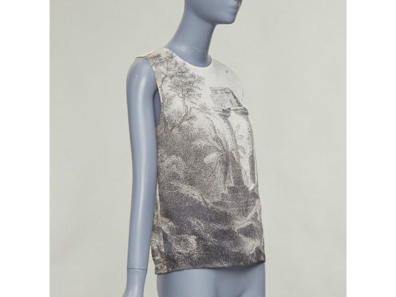 Dolce & Gabbana DOLCE GABBANA 2014 100% silk Greek Temple Ruins print sleeveless top IT40 S Size S / US 4 / IT 40 - 3 Thumbnail