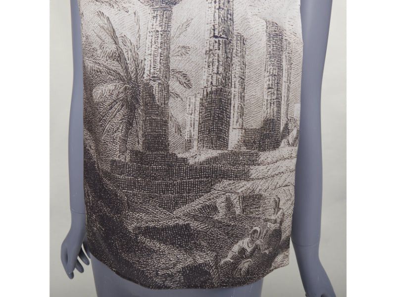 Dolce & Gabbana DOLCE GABBANA 2014 100% silk Greek Temple Ruins print sleeveless top IT40 S Size S / US 4 / IT 40 - 2 Thumbnail