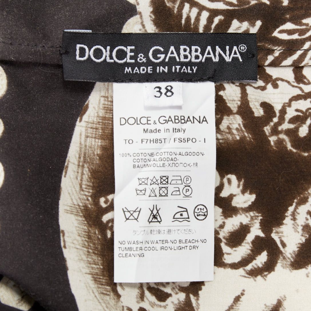 Dolce & Gabbana DOLCE GABBANA black copper cotton roman coin print cap sleeves top IT38 XS Size XS / US 0-2 / IT 36-38 - 8 Thumbnail