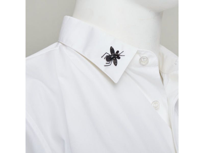 Dior DIOR HOMME white cotton black beaded triple bee collar dress shirt EU40 L Size US L / EU 52-54 / 3 - 7 Thumbnail